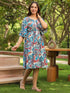 Printed Fit & Flared Midi Ethnic Dresses